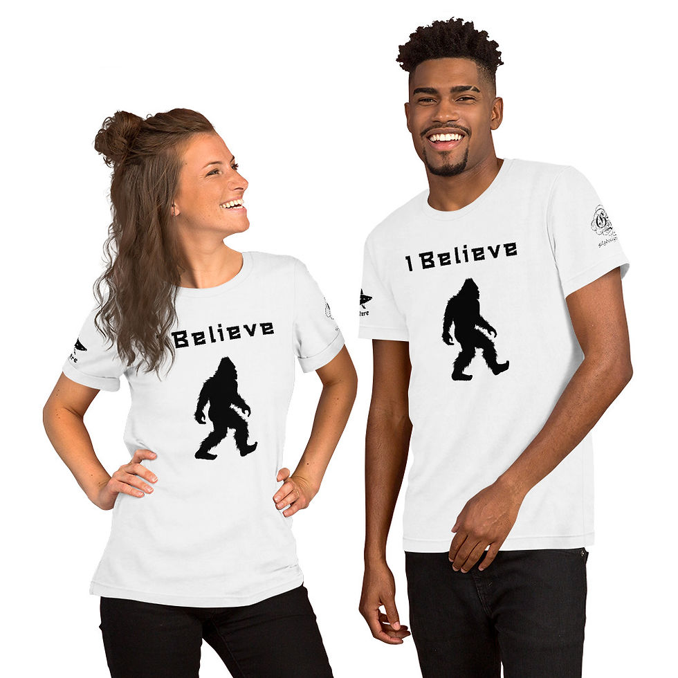 Alien Where: I Believe Big Foot T-shirt – Black (Unisex Fit)