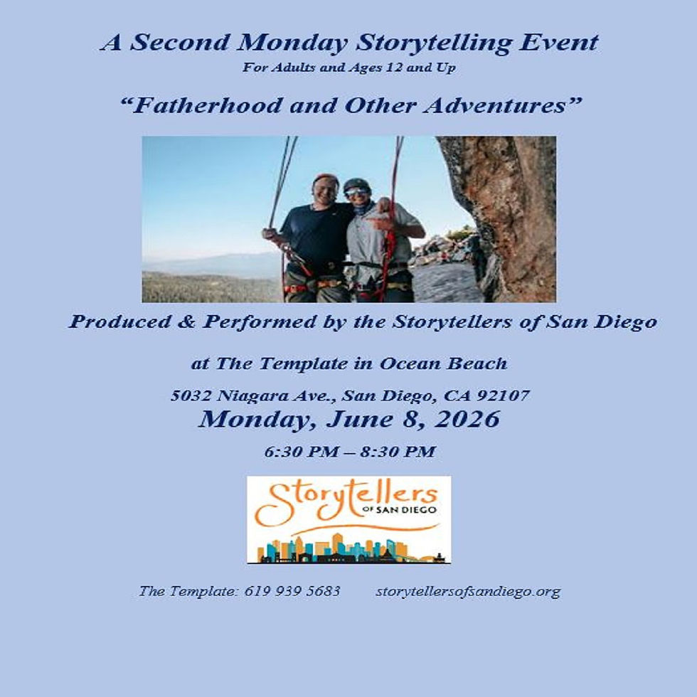 2nd Mondays: Storytellers of San Diego. A Free Event