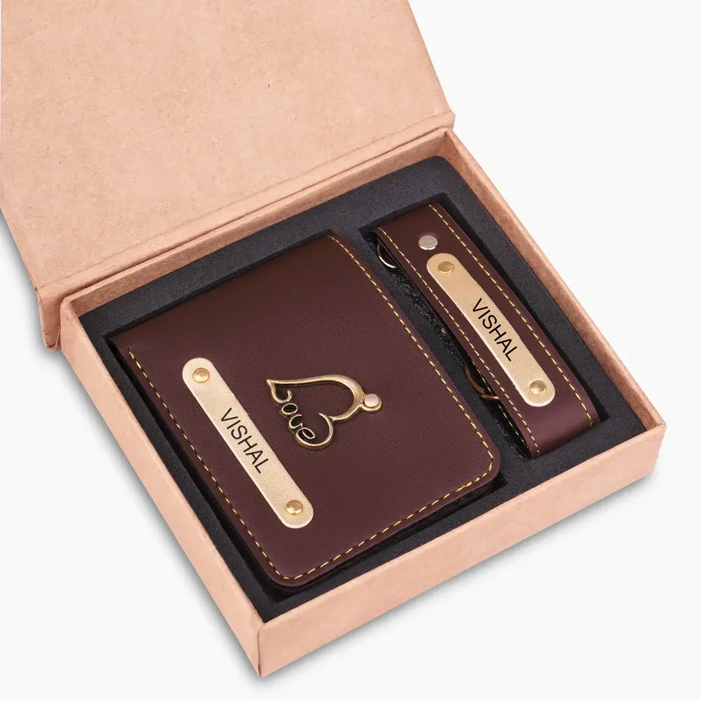 Personalized Wallet & Keychain Gift Set