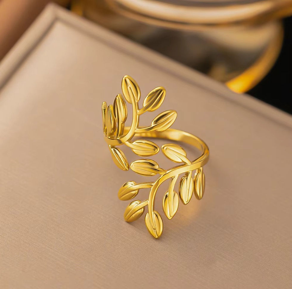 Elegant Leafy Adjustable Ring for Women | Anti-Tarnish Gold-Plated Nature