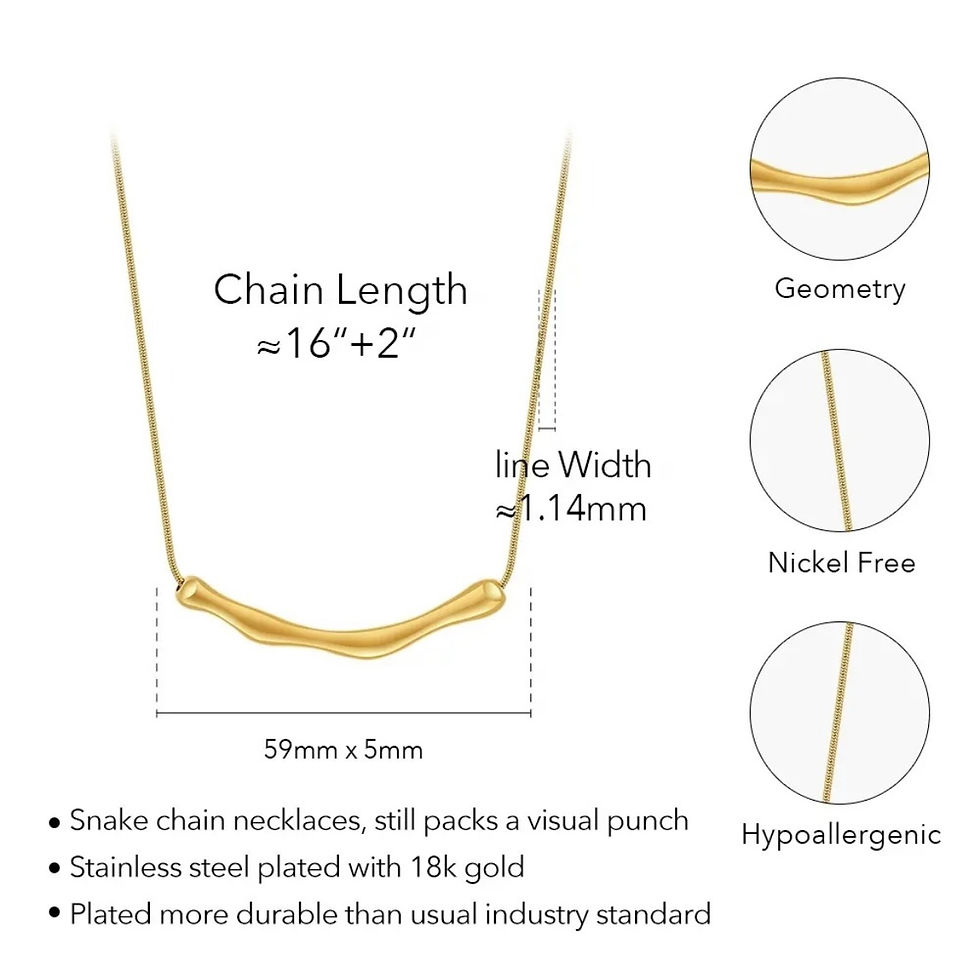 Thumbnail: Modern Abstract Gold Bar Necklace – Sleek and Stylish Chain Jewelry for Women
