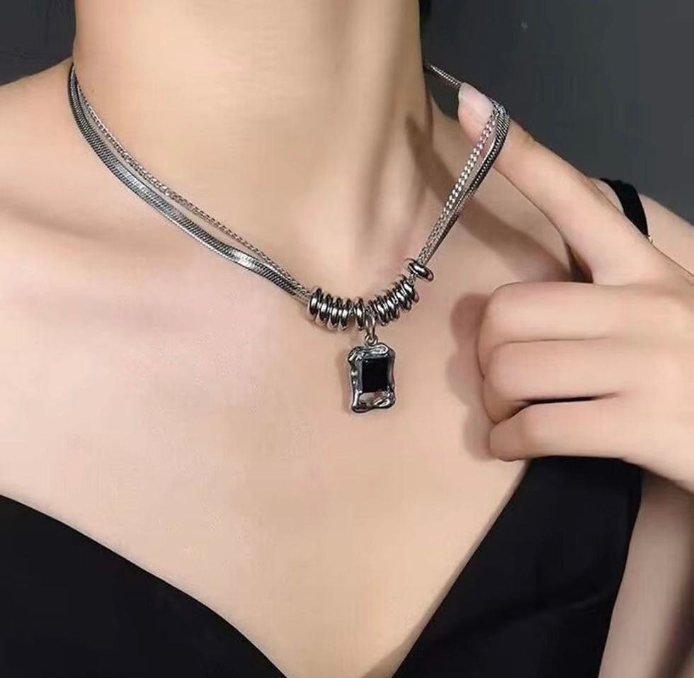 Thumbnail: Giffygo Hip-Hop Style Double-Layer Necklace – Statement Fashion Jewelry