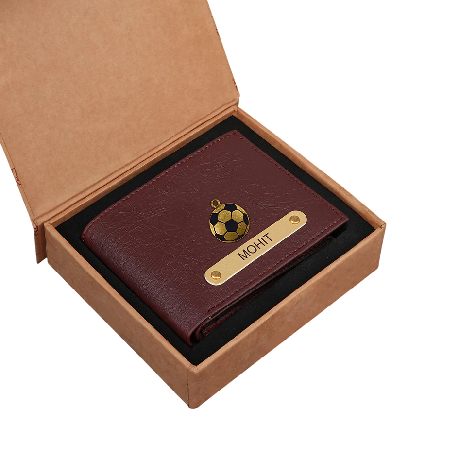 Premium Quality Customized Men's Wallet With Name & Charm