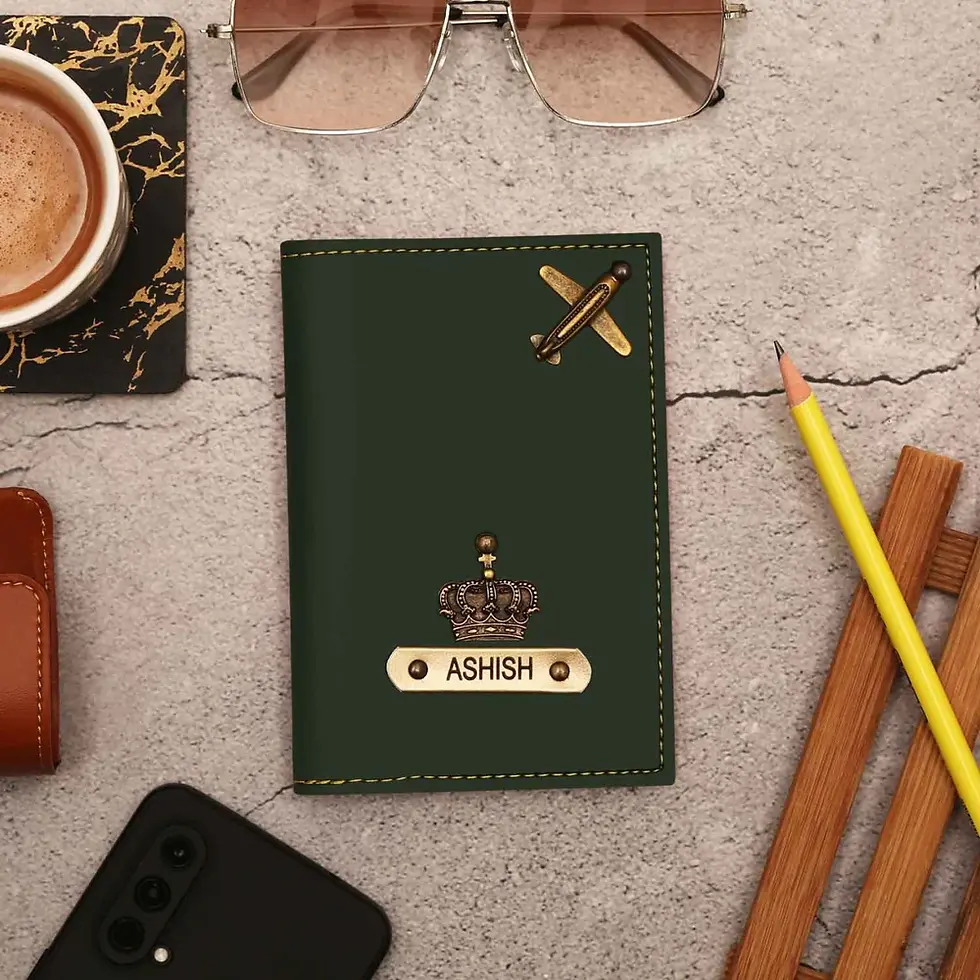 Thumbnail: Personalized Leather Passport Cover