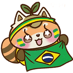 Personagem Bi torcedora com bandeira do Brasil