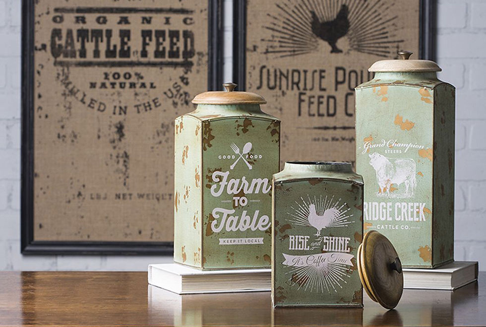 Farmhouse Style Lidded Canister Set