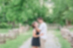 A couple ready for a kiss during engagement photo session Tipton-Hynes Historic Site in Johnson City TN