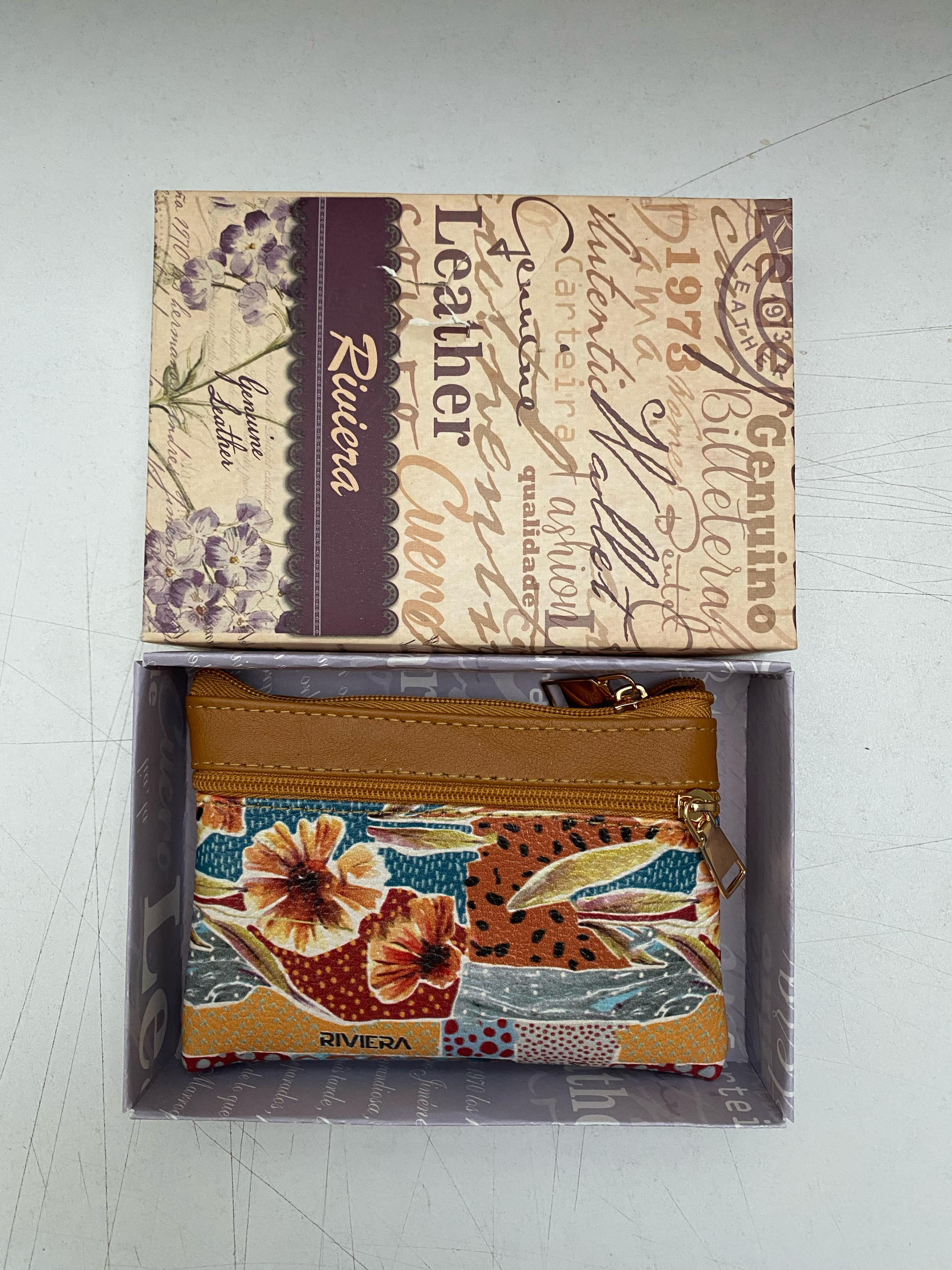 RIVIERA BILLETERA LARGA IMPRESA DOBLE CREMALL M-124