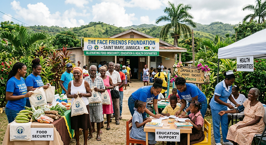Firefly_Gemini Flash_The Face Friends Foundation in Saint Mary, Jamaica working to allevia