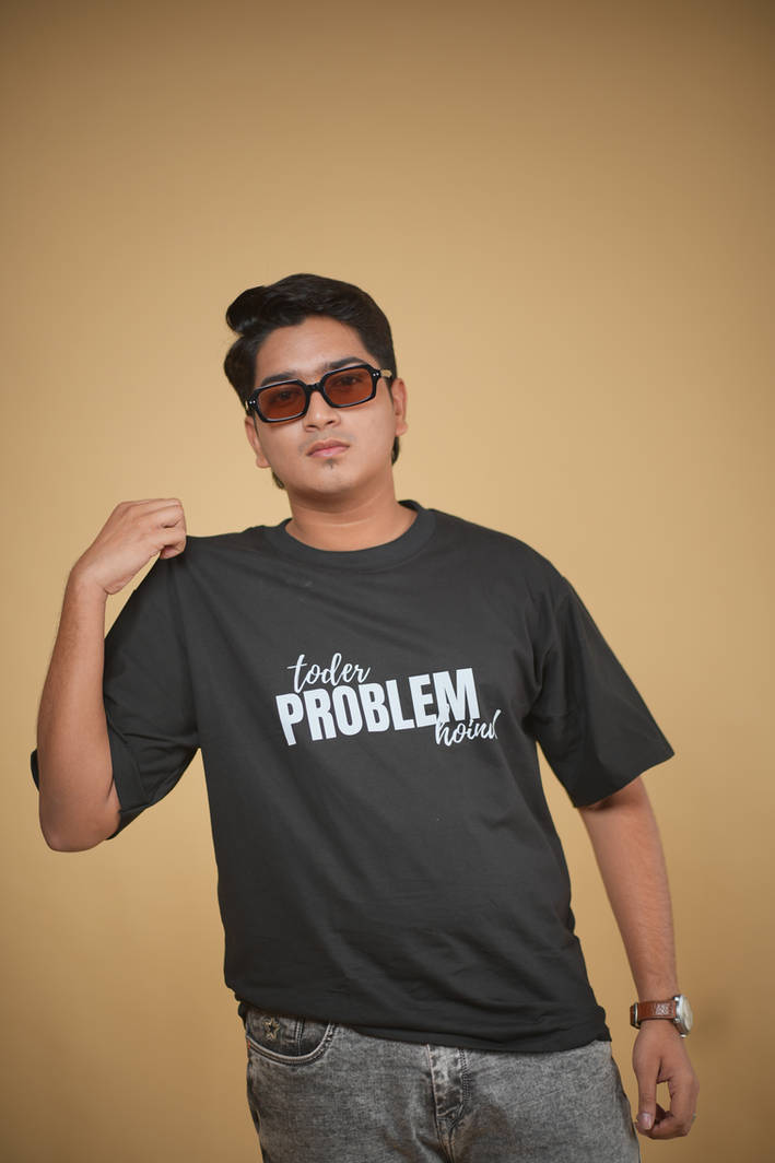 Problem Hoina Black Printed Oversized Tshirt - Image 4