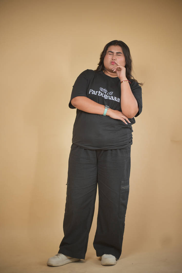 Parboina Black Printed Oversized Tshirt - Image 5