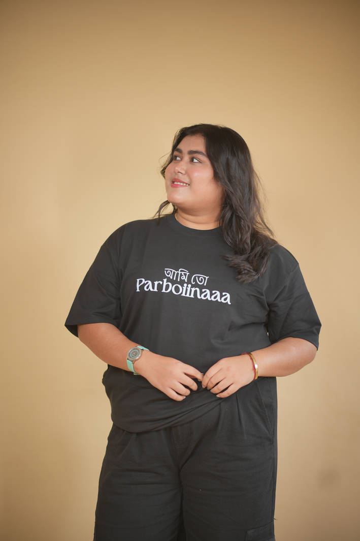 Parboina Black Printed Oversized Tshirt - Image 4