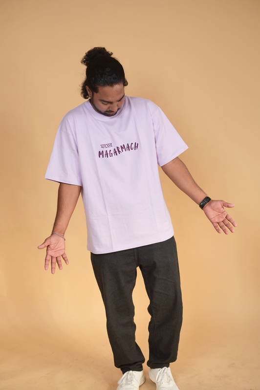 Magarmach Lavender Printed Oversized Tshirt