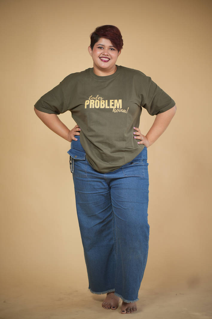 Problem Hoina Green Printed Oversized Tshirt - Image 4