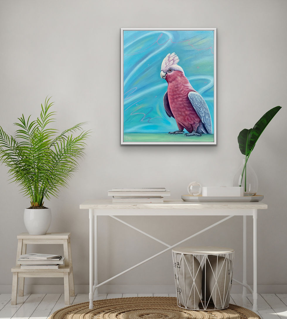 Thumbnail: Cheeky Pink-and-Grey Galah Original Painting