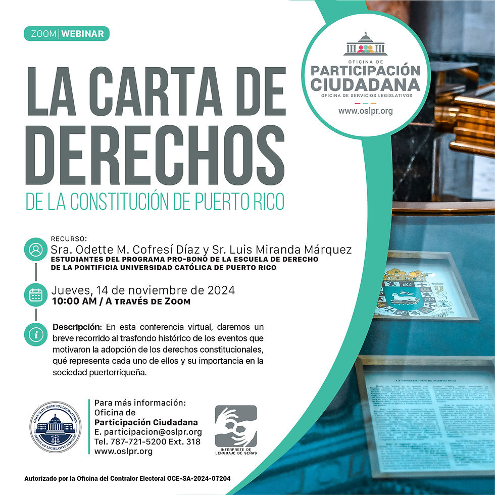 La Carta de Derechos de la Constitución de Puerto Rico