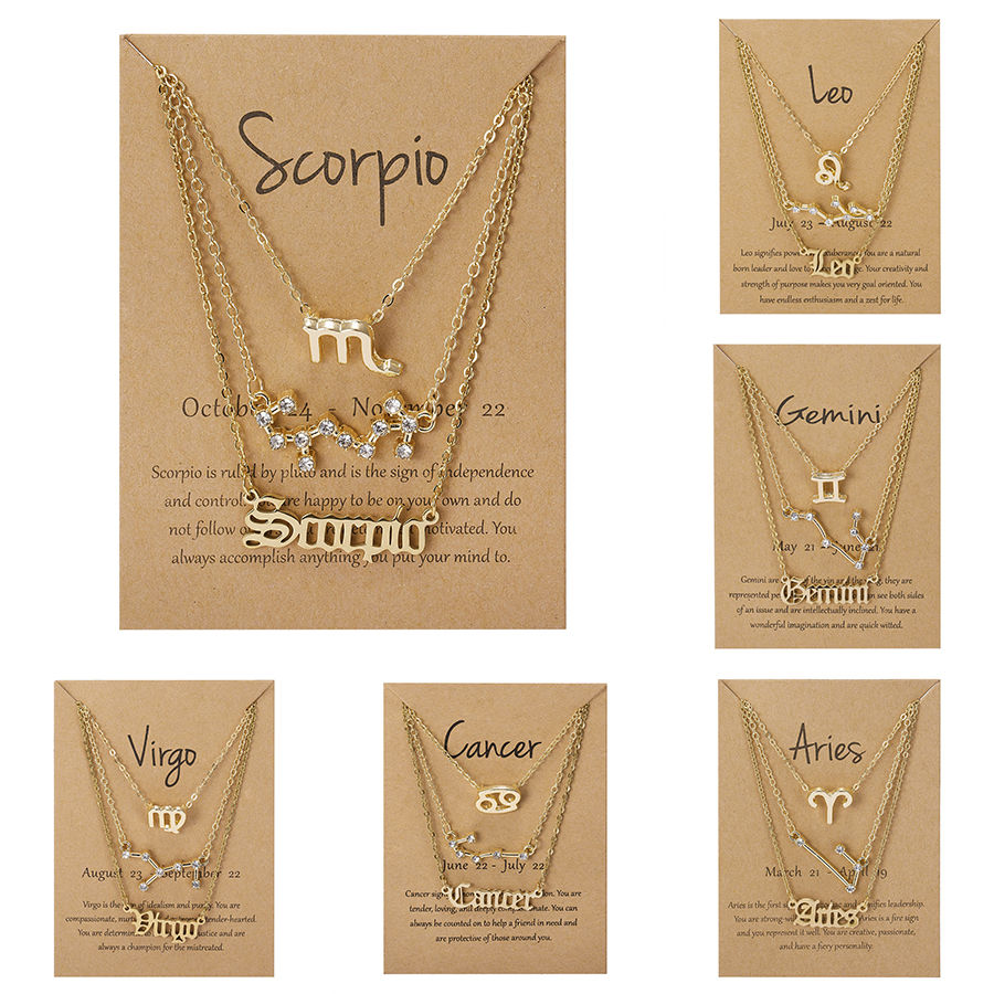 Kit com 3 Colares Femininos Signos do Zodíaco – Pingentes Constelações