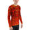 Thumbnail: Side angle of flame-pattern long-sleeve compression shirt.