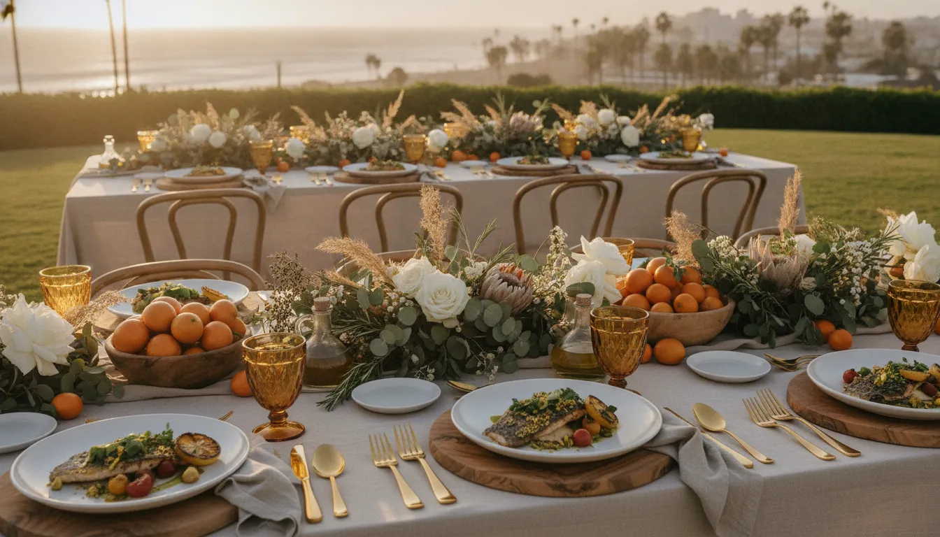 Elegant San Diego wedding catering with seasonal California produce