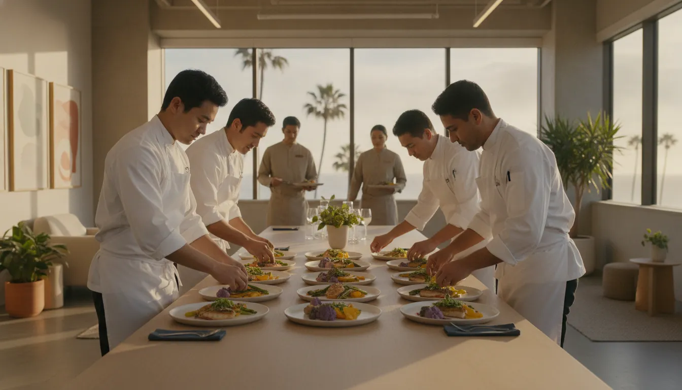 Chef-led corporate lunch service in a San Diego office