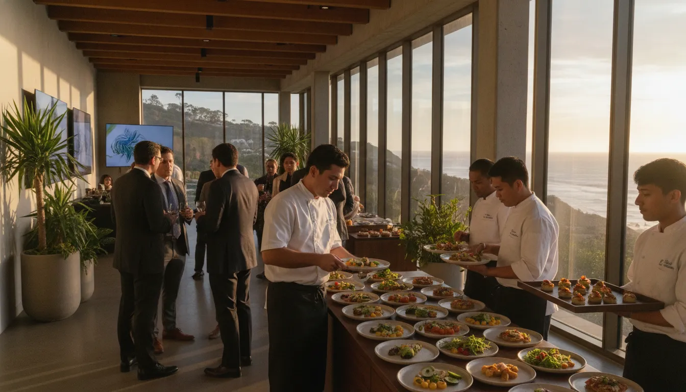 Chef-led catering prepared for a San Diego technology event
