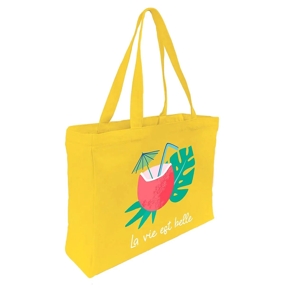 Grand tote bag jaune coco