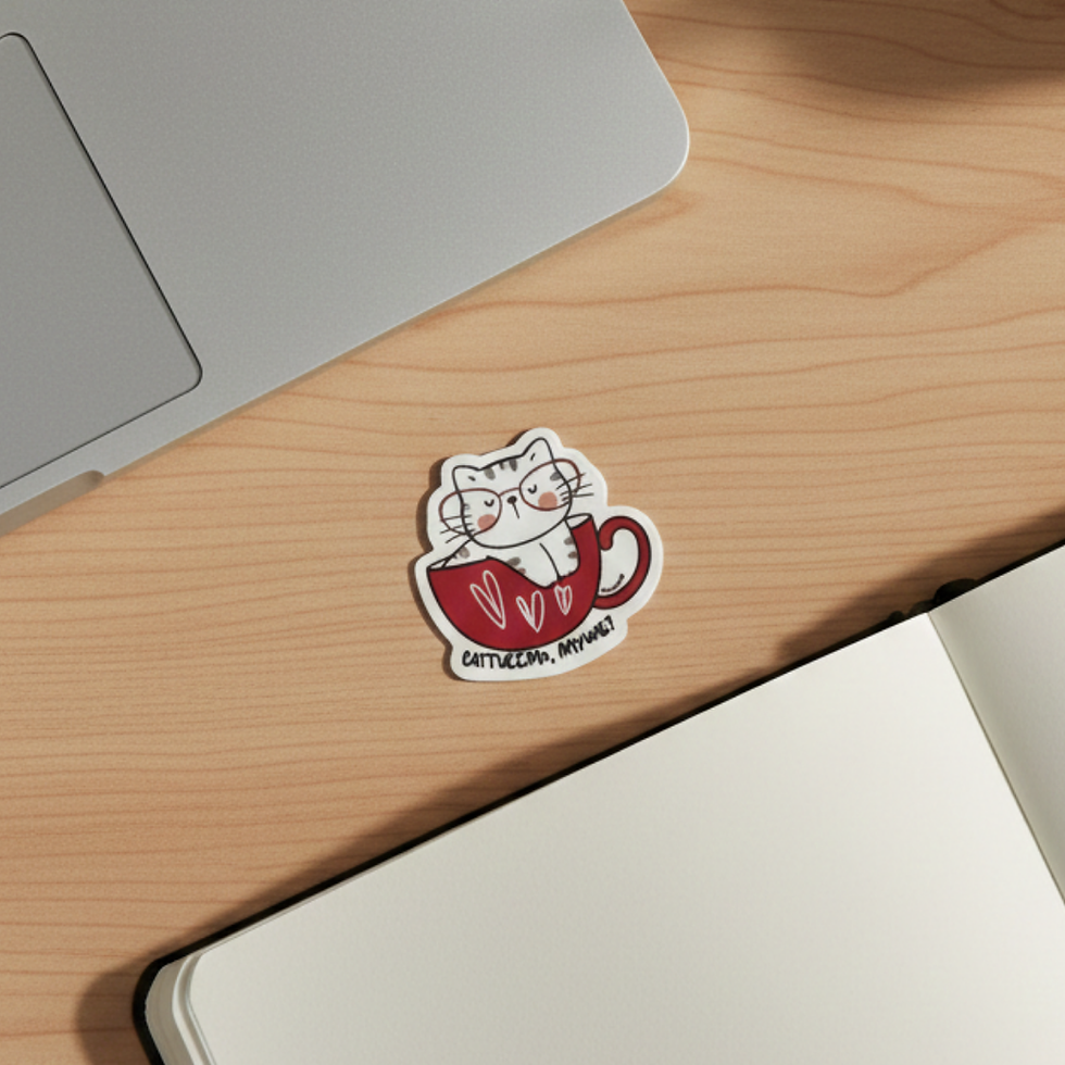 Thumbnail: Cattuccino sticker with playful design