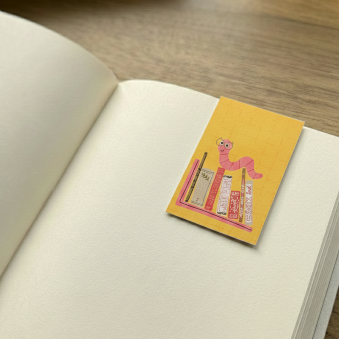 Bookworm Magnetic Bookmark (Front)