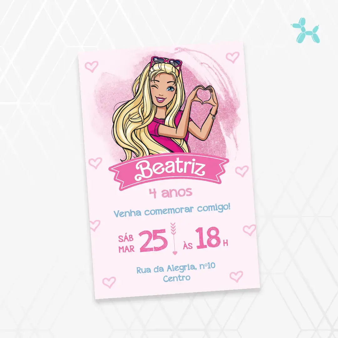 Convite Digital Barbie