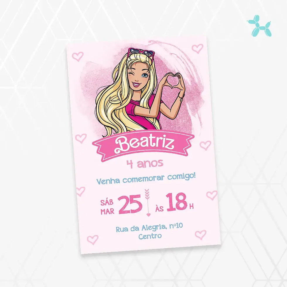 Convite Digital Barbie