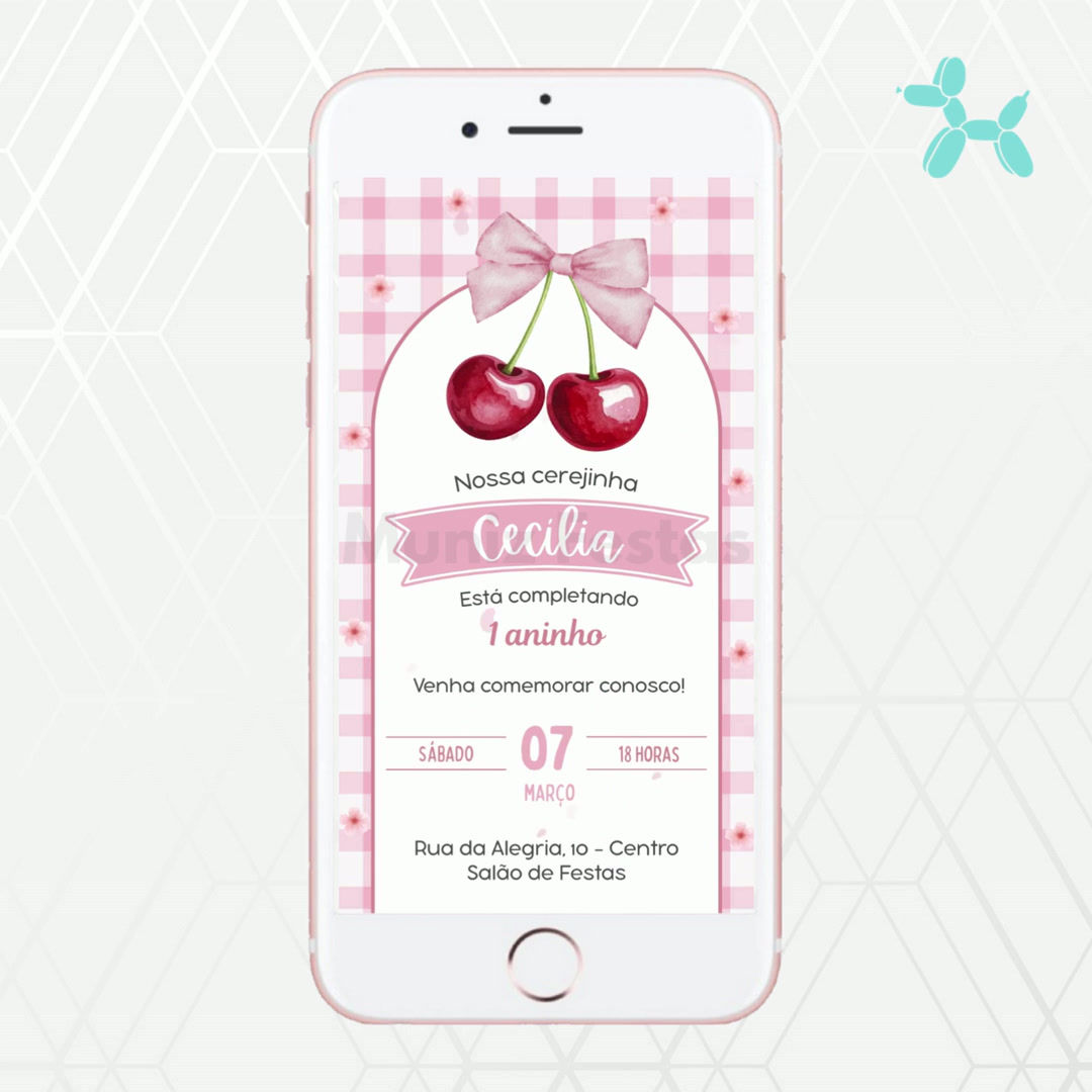 Convite GIF Cerejinha
