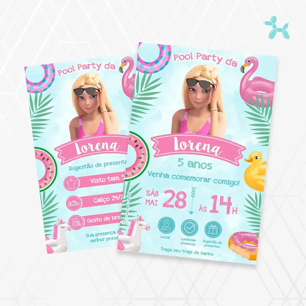 Miniatura: Convite Interativo Pool Party Barbie