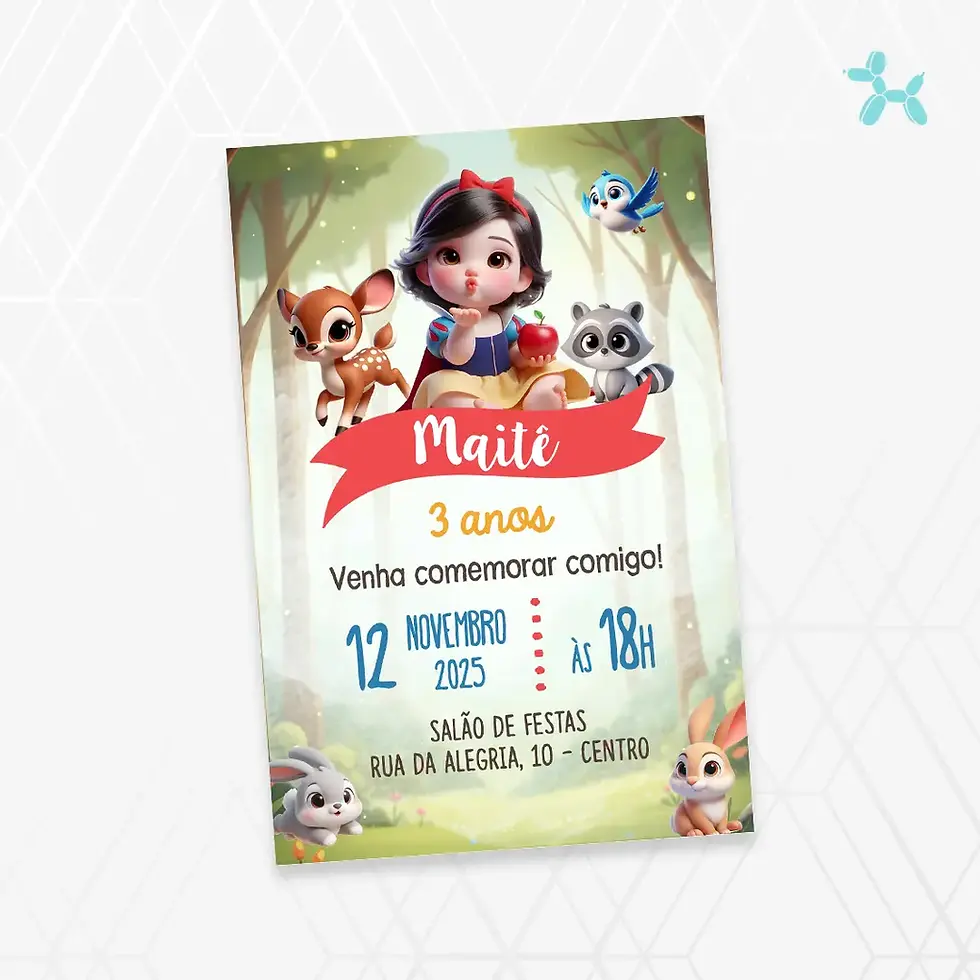 Convite Digital Branca de Neve Baby