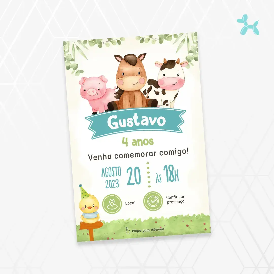 Convite Interativo Fazendinha