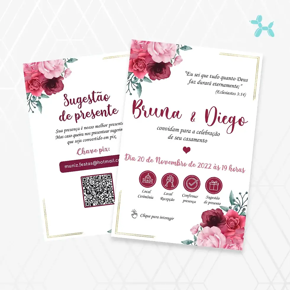 Miniatura: Convite Interativo Casamento Marsala