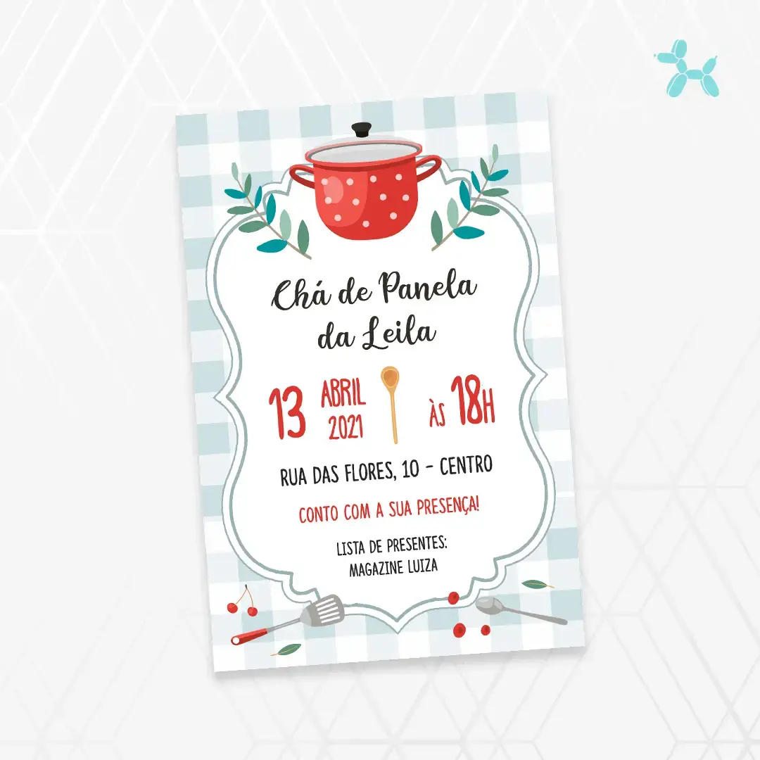 Convite Digital Chá de Cozinha/Panela