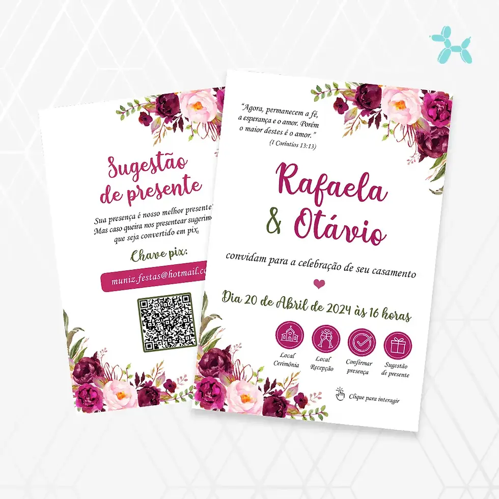 Miniatura: Convite Interativo Casamento Fúcsia