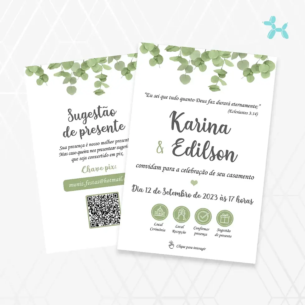 Miniatura: Convite Interativo Casamento Verde