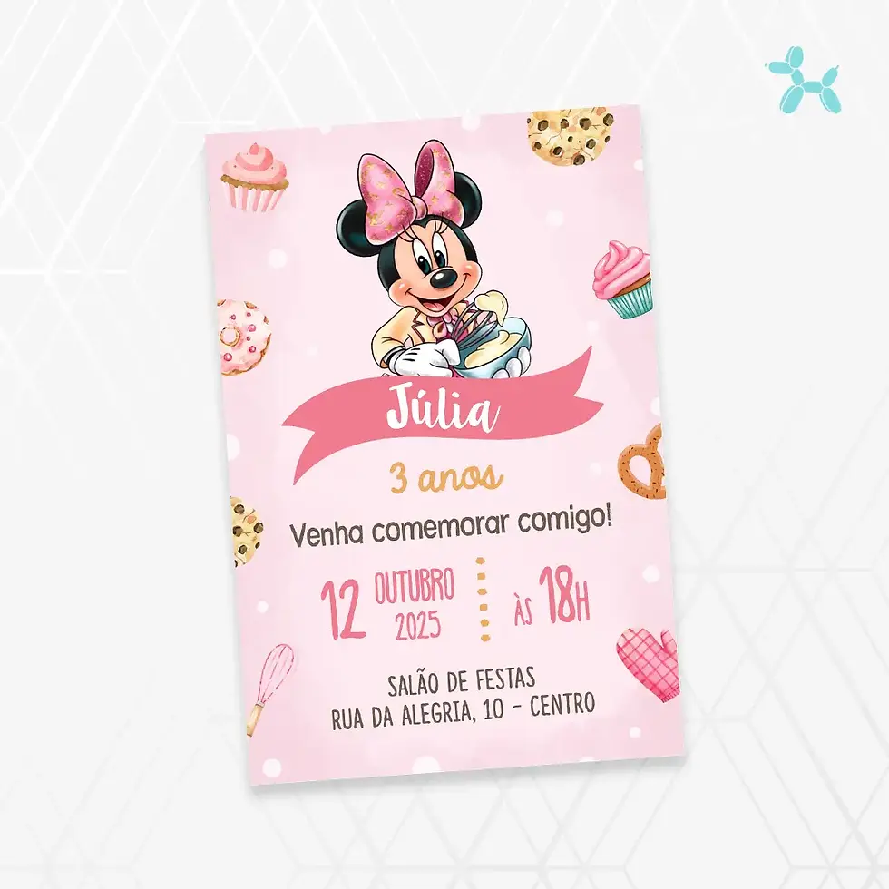 Convite Digital Minnie Confeiteira