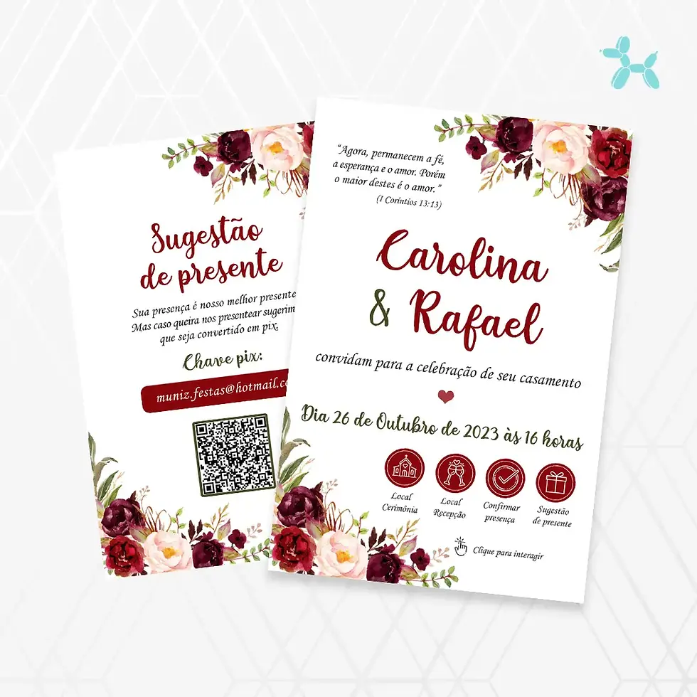 Miniatura: Convite Interativo Casamento Marsala
