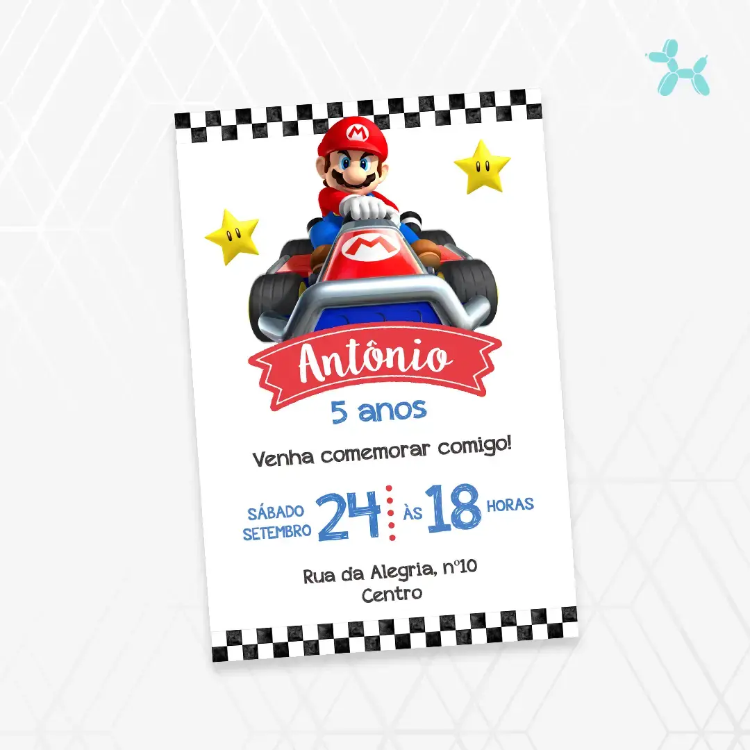 Convite Digital Super Mario Kart
