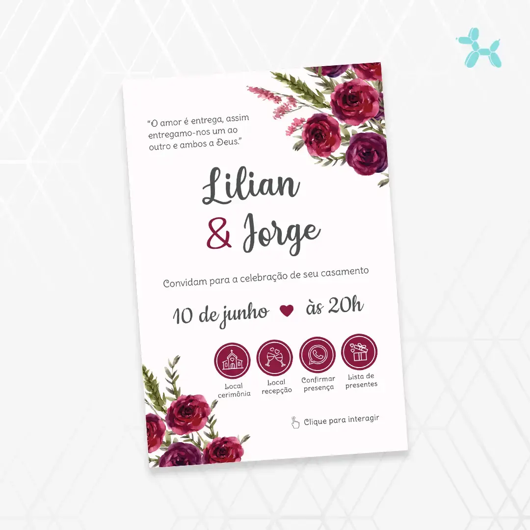 Convite Interativo Casamento Marsala