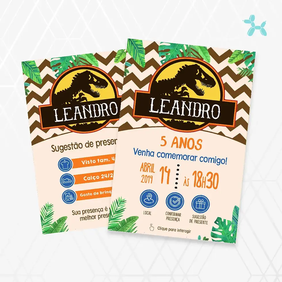 Miniatura: Convite Interativo Dinossauro