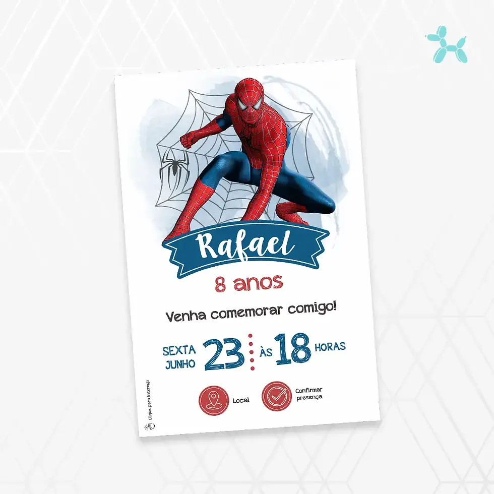 Convite Interativo Homem Aranha