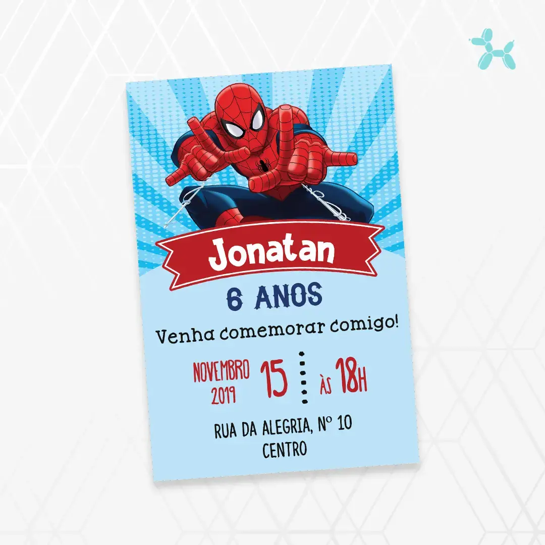 Convite Digital Homem Aranha