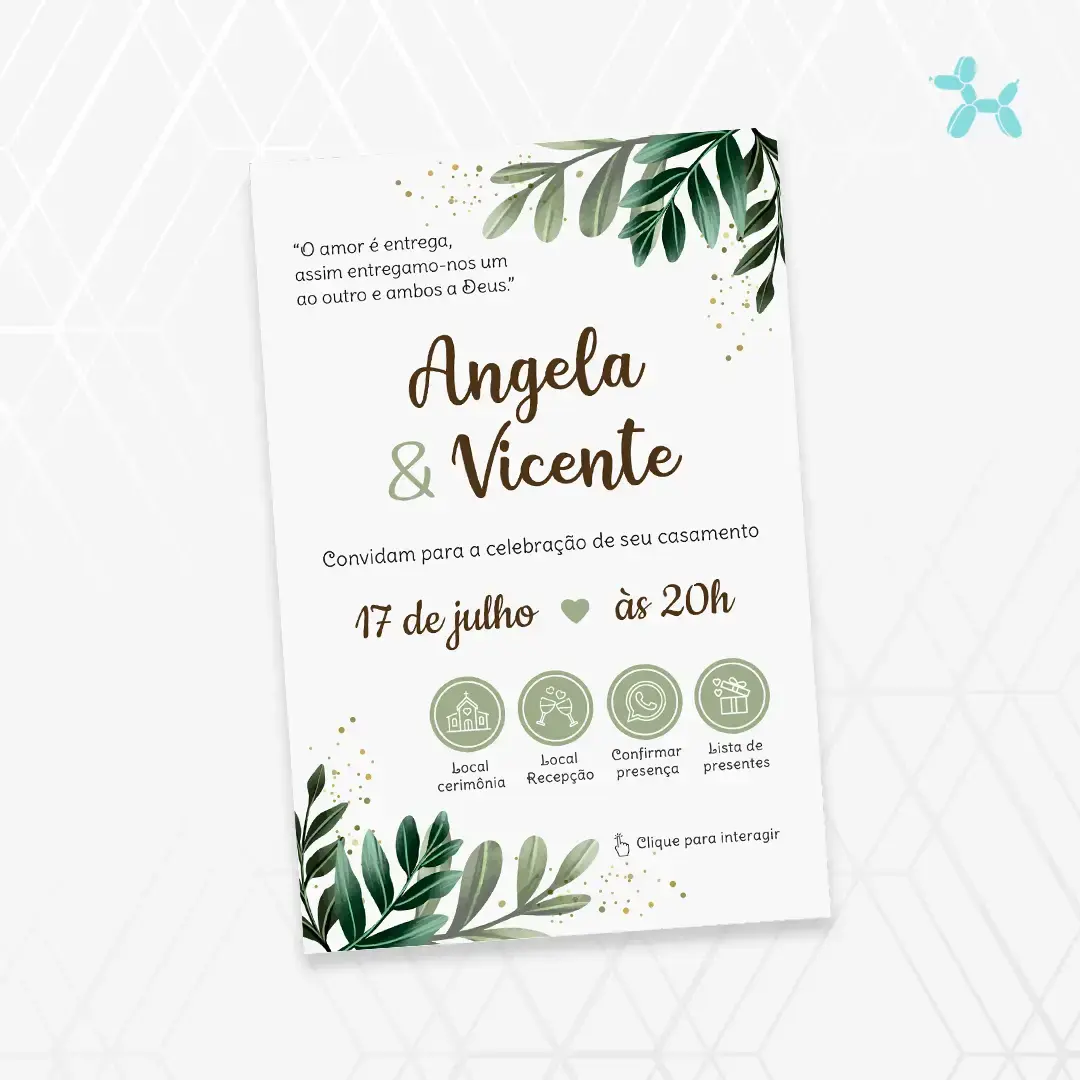 Convite Interativo Casamento Verde