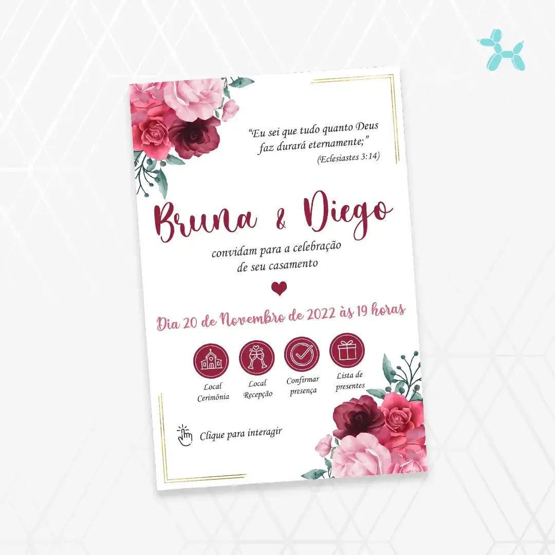 Convite Interativo Casamento Marsala