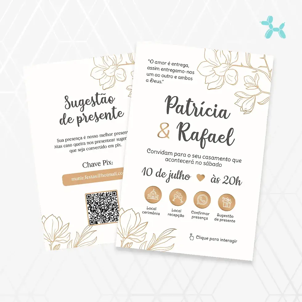 Miniatura: Convite Interativo Casamento Dourado