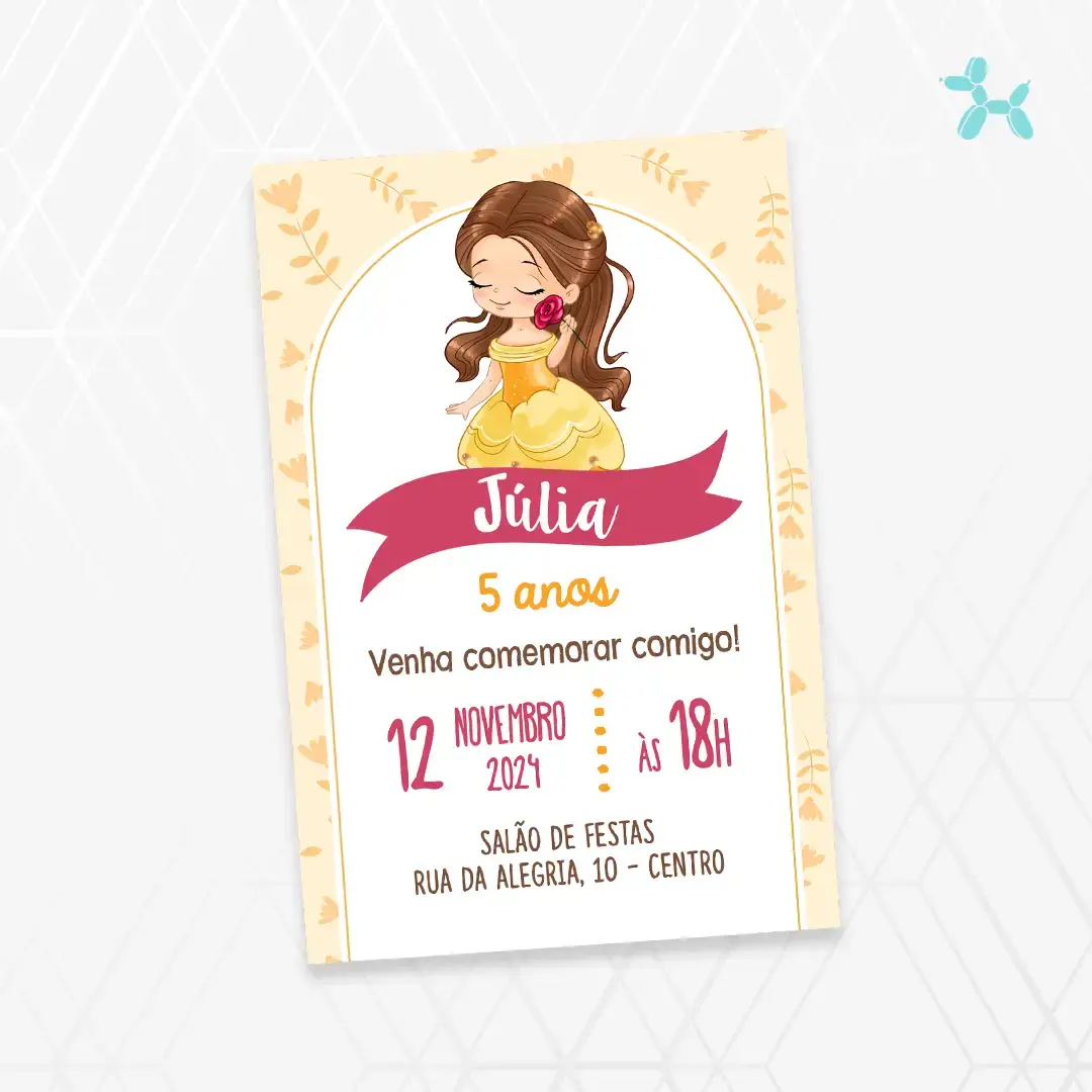 Convite Digital Bela e a Fera