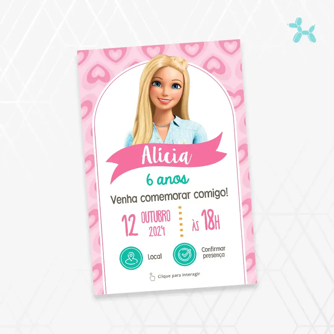Convite Interativo Barbie